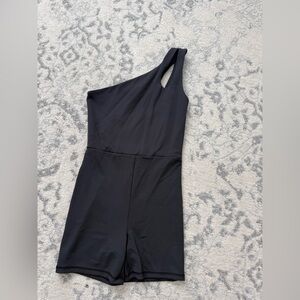 Chic Black One-Shoulder Onesie